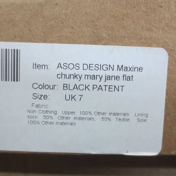 ASOS DESIGN MAXINE CHUNKY MARY JANE FLAT - BLACK PATENT - US SIZE 9 - Picture 5 of 6